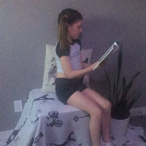 Jean shorts! Size 10 in kids, colour black, brand name place